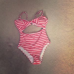 Striped One Piece Swimsuit